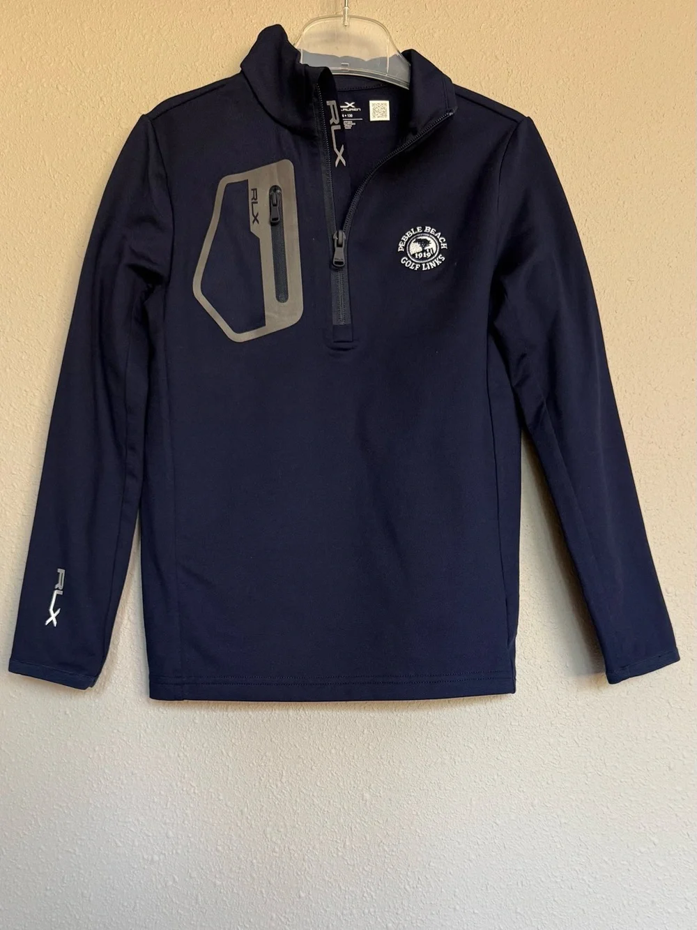 EUC Pebble Beach Ralph Lauren Youth 1/4 Zip | Navy, White Stitching | Size T7